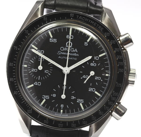 【OMEGA】オメガ スピードマスター 3510.50 クロノグラフ 社外革ベルト 自動巻き メンズ◎