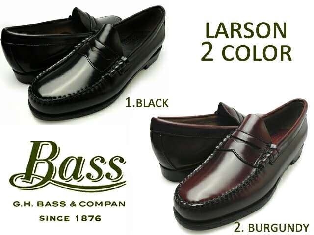 【店内全品大特価!!】 G.H BASS LARSON BLACK/BURGUNDY 490273 バス ラーソン ブラック バーガンディー