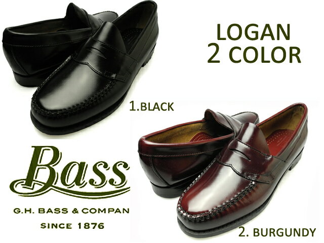 【店内全品大特価!!】 G.H BASS LOGAN BLACK/BURGANDY LOGAN 490280/490264 バス ローガン ブラック バーガンディー