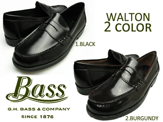 【店内全品大特価!!】 G.H BASS WALTON BLACK/BURGUNDY 440232/460228 バス ウォルトン