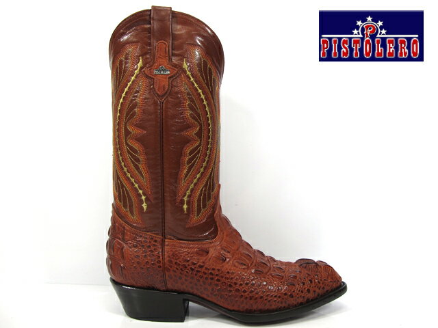 【店内全品大特価!!】 PISTOLERO 2107 western boots / cow boybrown leatherピストレロ ウエスタンブーツブラウン レザーカウボーイブーツ レザー刺繍 イエロー ステッチ 茶