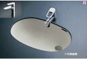 ###TOTO カウンター式洗面器 セット品番【L587U+TLG04302J】アンダーカウンター式 台付シングル混合水栓(エコシングル) 壁排水金具(Pトラップ)
