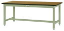 ####u.ヤマキン/山金工業【SZMV-1890-MG】ワークテーブル バイス専用タイプ 固定式 H740mm メラミン天板(木目柄) グリーン 組立式 受注生産