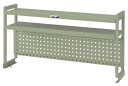 ####u.ヤマキン/山金工業【WKP2-1800-G】ワークテーブル架台 棚板2段+パンチングパネルタイプ グリーン 組立式
