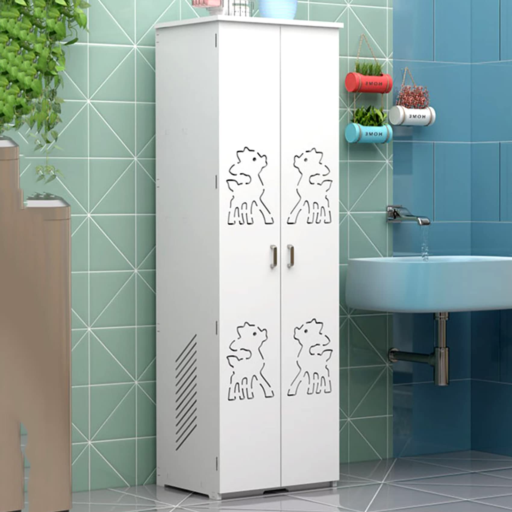 屋外ロッカー 収納ボックス ロッカー ガーデンキャビネット 掃除キャビネット 屋外収納庫 户外収納庫 物置 倉庫 屋外 掃除道具 ホームスクール バルコニーロッカー ベランダ/庭/ガーデン収納 大容量-ホワイト 45cm