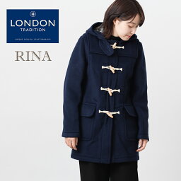 LONDON TRADITION レディース オーバーサイズ <strong>ダッフルコート</strong> 20a ミッド<strong>ネイビー</strong> RINA 秋冬 英国製 ウール <strong>ロンドントラディション</strong> リナ チェック 上着 MADE IN ENGLAND ギフト 短い 厚手 防寒 トラッド