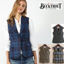 セール ハリスツイード バックトラウト Harris Tweed ウエストコート 英国縫製 ヘリンボーン チェック 4色 Pippa ベスト ピュアニューウール100% Bucktrout レディース プレゼント ギフト