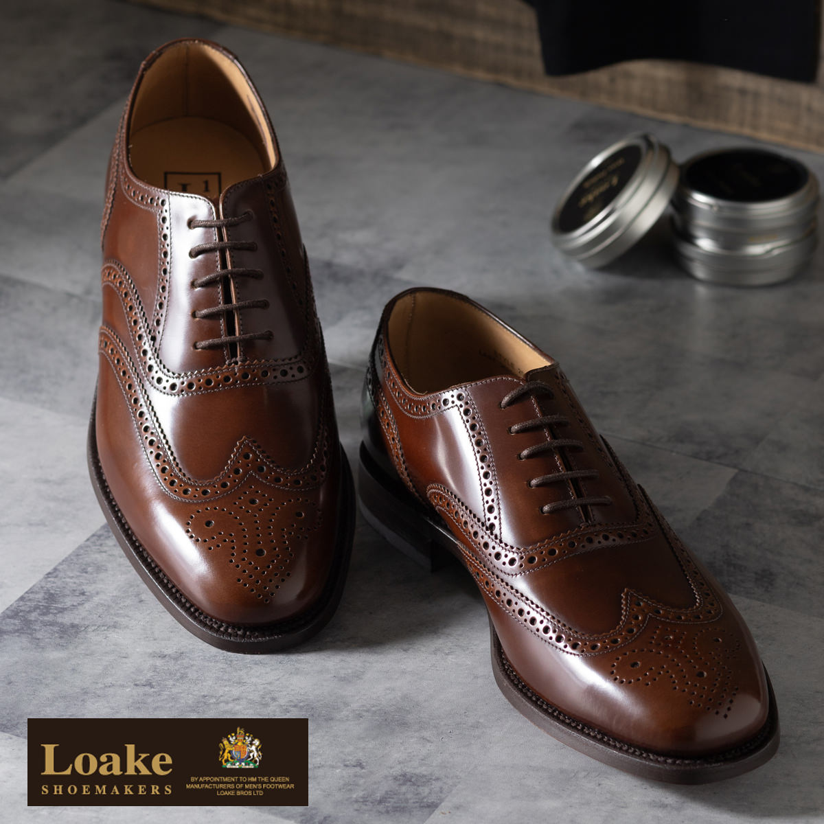 Loake England ローク 革靴 ビジネス メンズ ブローグ シューズ G 4E …...:clozest:10007781