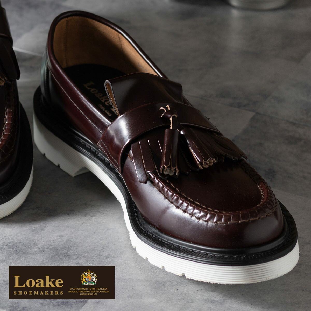 Loake England メンズ ロークイングランド タッセルローファー 革靴 本革 レザーシューズ オックスブラッド ヒートシールドソール ビジネス ローファー F 3E 623 BRIGHTON SHOEMAKERS ブライトン レディース ギフト トラッド