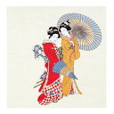 宮井 ふろしき 浮世絵 レーヨン68cm幅 傘美人 12-5810-47「他の商品と同梱不可/北海道、沖縄、離島別途送料」