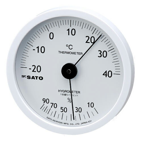 佐藤計量器/SATO ホワイティ温湿度計 1022-00...:co-conchi:10000763