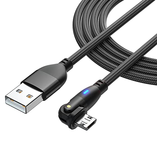 YFFSFDC Micro USB ケーブル L字型 180度回転 急速充電 高速データ転送 マイクロ USB ケーブル 強化TPE製 USB Type A to マイクロb ケーブル Micro充電コード Android スマホ充電ケーブル Type-B PS4 コントローラー イヤホン USBコード Android充電ケーブル タイプbケ