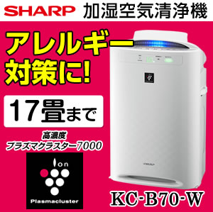 加湿空気清浄機　シャープ　【KC-B70-W】　プラズマクラスター　売れ筋　10年間フィルター交換不要【タバコ、ペットの匂い、花粉、ハウスダスト、黄砂対策に】【RCP】