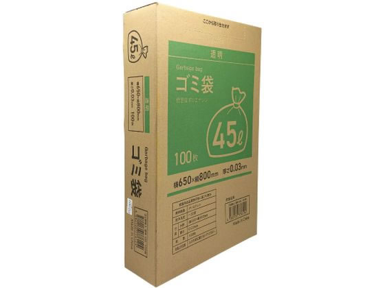 Forestway/ゴミ袋(ティッシュ式BOXタイプ) 透明 45L 100枚
