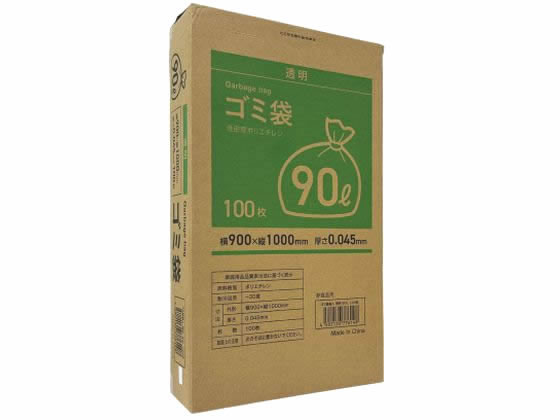 Forestway/ゴミ袋(ティッシュ式BOXタイプ) 透明 90L 100枚