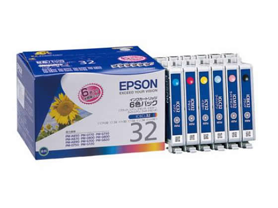 EPSON/インクジェットインク 6色パック純正/IC6CL32