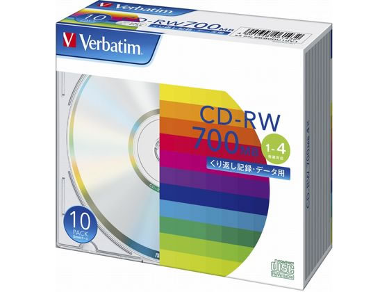 バーベイタム/データ用CD-RW 700MB 1〜4倍速 10枚 5mmプラケース