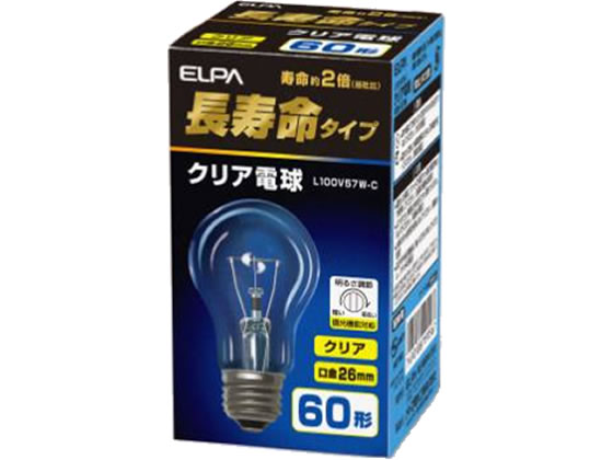 朝日電器/長寿命 クリア電球 60W形/L100V57W-C...:cocodecow:10081518