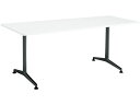 【メーカー直送】コクヨ/ジュート T字黒脚 W1800×D750 角形ラウンド白 アジャスター【代引不可】【組立・設置・送料無料】