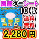 効果テキメン　日本製 ダニ捕りシート 10枚組1枚240円　 【送料無料】　ダニシート ダニマット ダニ取りシート ダニ取り ダニ退治 ダニ ダニシート10枚　ダニ シート ダニ捕りシート　ダニ捕りマット 【あす楽_年中無休】 【HLS_DU】 【RCP】 5P13oct13_b