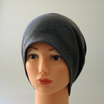 オーガニックコットン医療用帽子　スレートグレー　【メール便送料無料】　【抗がん剤副作用・脱毛・手術後用ケア帽子】