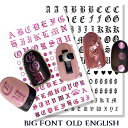 【OUTLET】訳あり!! ビッグ オールドイングリッシュ タトゥー字体 フォント ネイルシール メタリックピンク ブラック レタリング タトゥー タトゥーフォント アルファベット イニシャル HIPHOP ギャングネイル