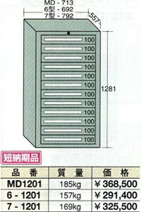 OS(大阪製罐):ミドルキャビネット 12段　MD1201