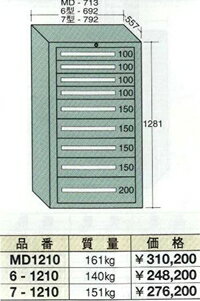 OS(大阪製罐):ミドルキャビネット 9段　MD1210