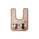 後藤:トイレマット スリーキャットムーン 60×80cm ベージュ