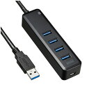 【後払い不可】サンワサプライ:磁石付USB3.0 4ポートハブ USB-3H405BK