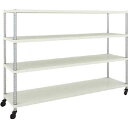 TRUSCO フェニックスラック 1800X450 4段 U車輪付 W色(1台) PER4644U125W 4844980
