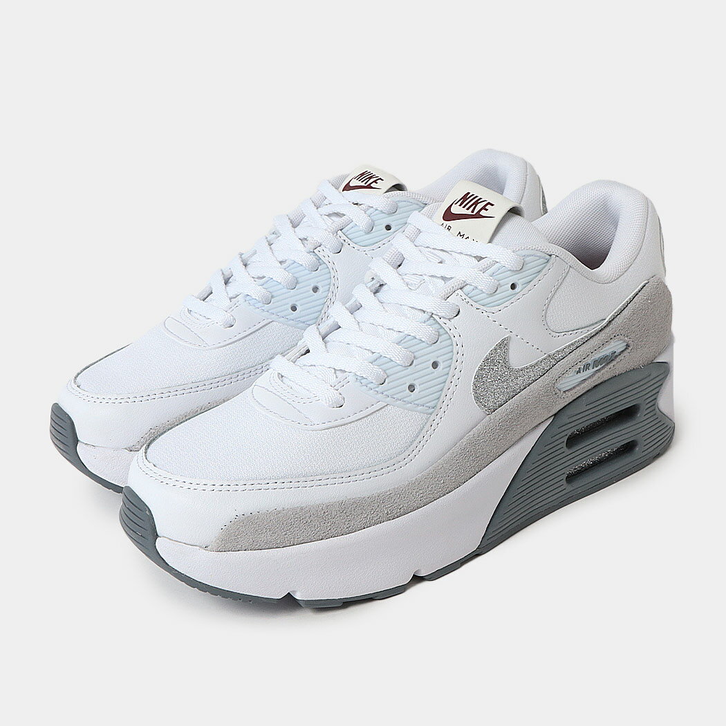 NIKE ナイキ ウィメンズ エアマックス スニーカー W AIR MAX 90 LV8 GLITTER SWOOSH ( 白 ホワイト グリッター 厚底 レディース HQ3456-191 )