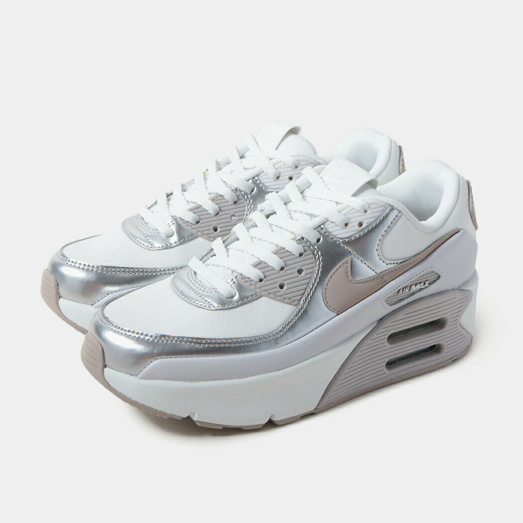 NIKE ナイキ ウィメンズ エアマックス 90 LV8 スニーカー AIR MAX 90 LV8 METALLIC PLATINUM ( 厚底 ホワイト 白 シルバー レディース ウィメンズ IB0170-101 )