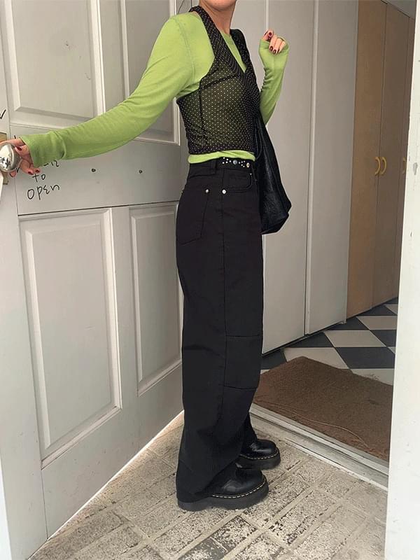 bohemian stud pants パンツ レディース｜韓国 Linenne｜コーディブック