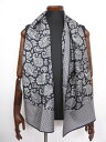 極美品 【ブリオーニ Brioni】高級 フリンジストール マフラー (メンズ) シルク100% グレー×ブラック ペイズリー イタリア製 ◇ME1996 【中古】
