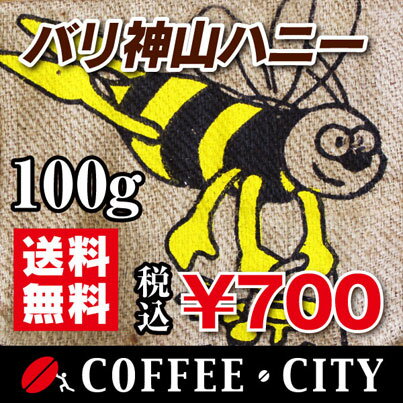 バリ神山ハニー100g【コーヒー豆】【珈琲豆】【コーヒー】【インドネシア】【バリ島】【ストレートコーヒー】【送料無料】ゆうパケット専用※日時指定できません