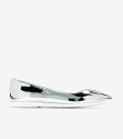 コールハーン Colehaan ウイメンズ シューズ バレエ & フラット 3.ゼログランド ボウ スキマー womens W11766 CH アルジェント メタリック レザー / オプティック ホワイト