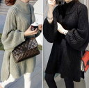 丸首ネック ニット スリット 体型カバー 柔らか ゆったり ...