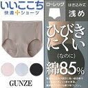 GUNZE【いいここち】はき込み浅めローレッグ(HR0570)/ショーツ レディース/パンツ レディース/ひびかない ショーツ/ハーフショーツ/はき込み浅め/ローレッグ/(01526)