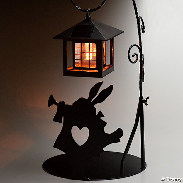 ソーラーライト ラッパうさぎ 不思議の国のアリス LEDライト 光センサー付き 電球色 ガーデンライト ( 送料無料 ガーデン ライト 屋外 庭 LED ソーラー 置き型 太陽光充電 防雨仕様 アリス ディズニー インテリア おしゃれ )【4500円以上送料無料】