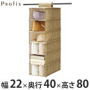 衣類・小物整理ラック プロフィックス 吊り下げ収納 M 幅22cm ライトブラウン ( PROFIX 収納ケース クローゼット収納 ハンガーラック 吊るす 衣装ケース 布製 ファブリック 小物 収納 用品 ) 【4500円以上送料無料】