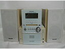 【中古】Panasonic パナソニック SC-PM57MD-W ホワイト MDステレオシステム (5CDチェンジャー/MD/カセット/チューナーコンポ)(本体SA-PM57MDとスピ