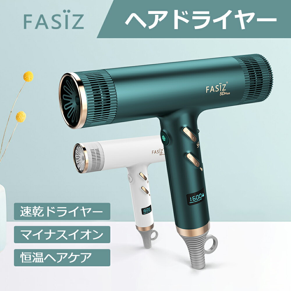 【P10倍+2000円OFFクーポン★3/20(日)限定】ヘアドライヤー 速乾ドライヤー マイナスイオン 大風量 ドライヤー 3段階風速 冷熱風 3種類ノズル交換可 スピーディーイオンドライヤー 業務 家庭 1年保証 ギフト プレゼント