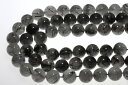 【丸ビーズ】ブラックルチルクォーツ (2A) 18mm (黒針多め) (ブレスレット約1本分) ※DM便・ネコポス不可※ 【パワーストーン 天然石 アクセサリー 半連売り】