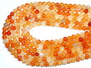 【丸ビーズ】天然カーネリアン (ST) 6mm (ブレスレット約1本分) 【パワーストーン 天然石 アクセサリー 半連売り】