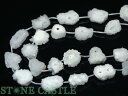 【カットビーズ】水晶 ドゥルージー フラワー (大) ※5の付く日セール※【パワーストーン 天然石 アクセサリー 1連売り】