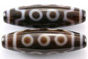 【天珠ビーズ】高級風化天珠3.8cm 十眼 (茶地に白模様タイプ) 【パワーストーン 天然石 アクセサリー】