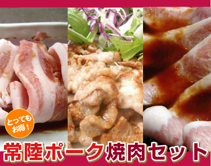 〓送料無料〓豚カルビ・豚トロ・生姜焼き勢ぞろい！常陸ポーク焼肉セット【4129】【訳あり】【業務用】