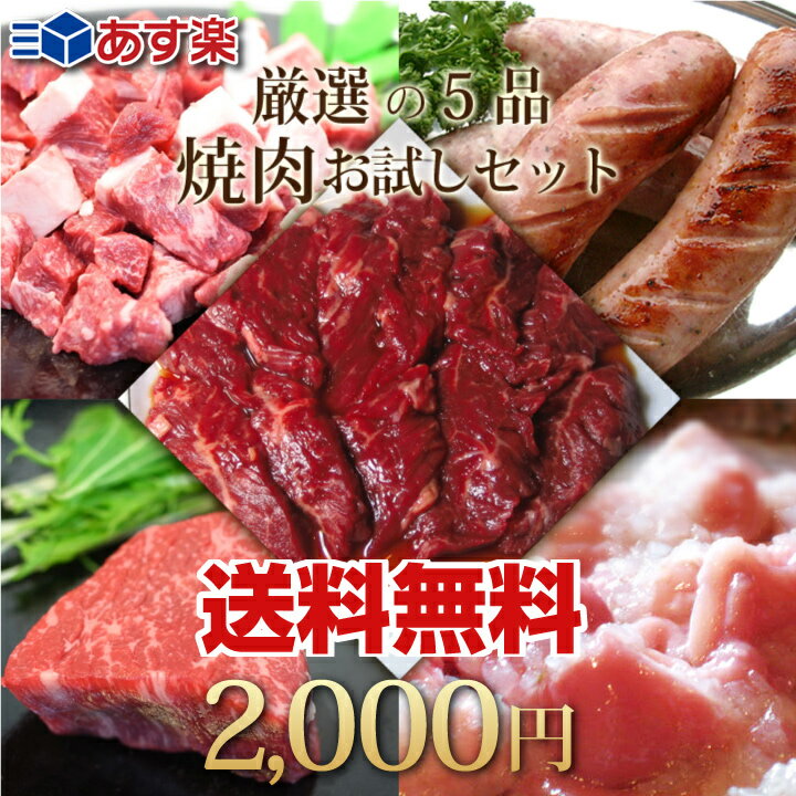 今だけ2000円!!厳選の5品！焼肉お試しセット（5〜6人前）【あす楽対応_関東】【あす楽対応_甲信越】【あす楽対応_北陸】【あす楽対応_東海】【あす楽対応_近畿】【smtb-T】【4129】【訳あり】【業務用】53％OFF!!送料無料・期間限定で再復活！今だけ2000円!!