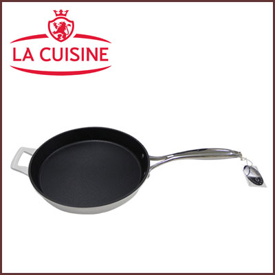 【LA CUISINE ラキュイジーヌ】鋳物ホーロー　フライパン　26cm　ホワイト　IH…...:cooking-clocca:10001890